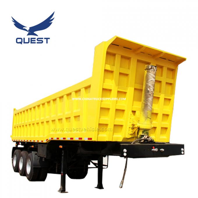 Used Hydraulic Self-Discharge Tipper 3axles Semi Side Dump Truck Trailer Images 1
