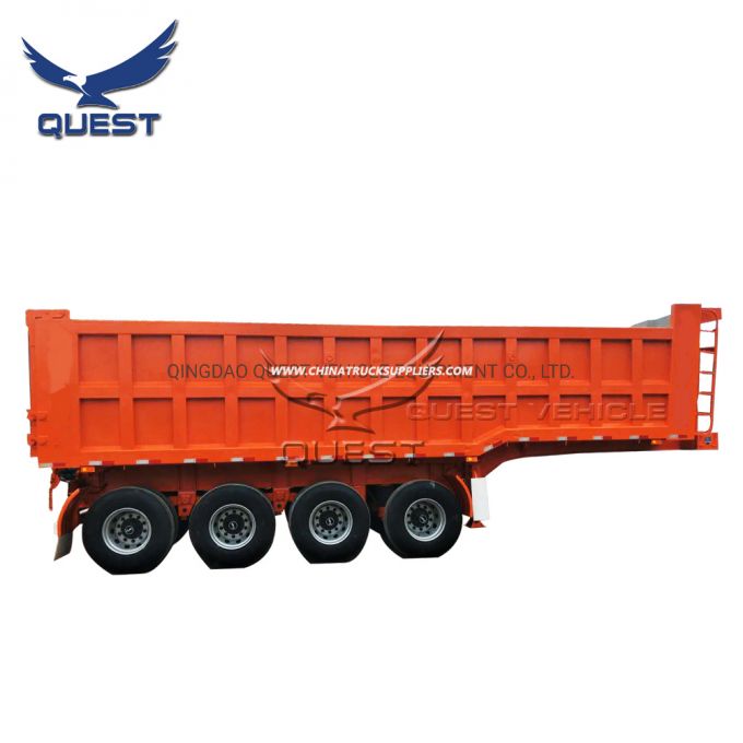 60tons 80tons Coal Transport Box Tipper Truck Dump Semi Trailer 