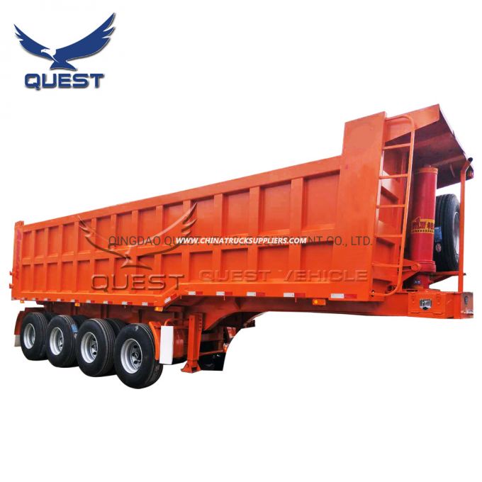 Large Capacity 4 Axles 70 Ton Mining Dump Truck Trailer 