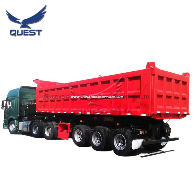 Nigeria 60t 3 Axles End Dumper Rear Dump Truck Trailer 