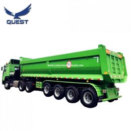 80 Tons Limestone 4 Axles U Shape Dump Tipper Semi Trailer