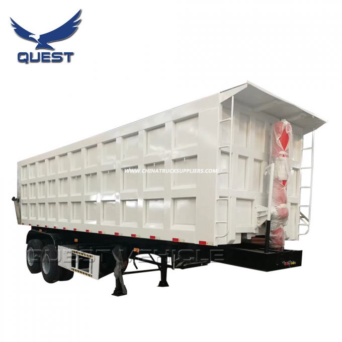 2 Axles 28cbm Stone Dump/Tipping Semi Tipper Trailer Images 1