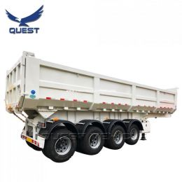 Quest 4 Axles 40cbm 80 Tons End Dump Truck Semi Trailer
