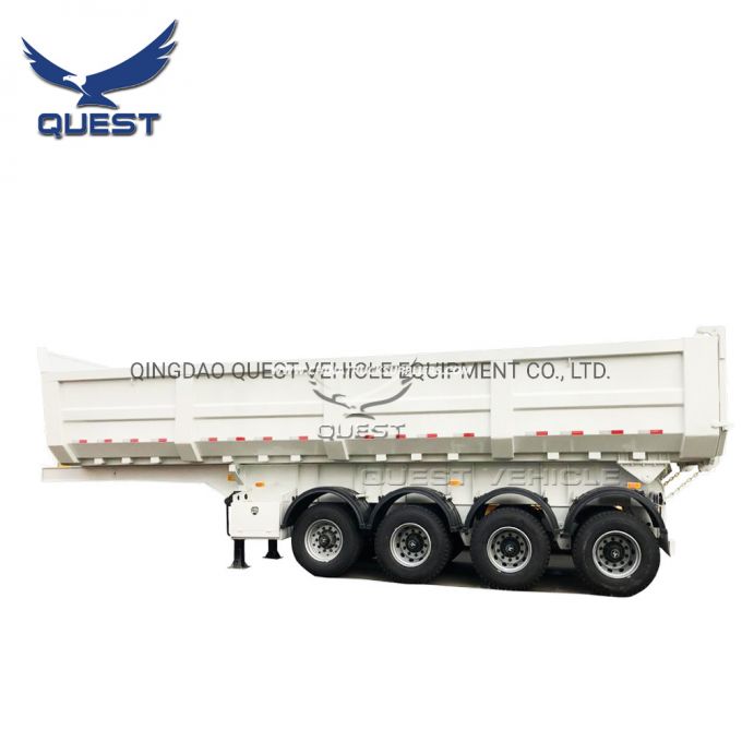 Quest Factory Price 80 Tons 4axles Dump Semi-Trailer Tipper Trailer 