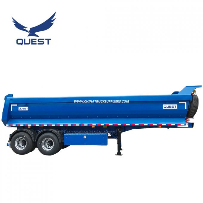 Quest Hyva Hydraulic 2axle 40ton Tipper Trailer Semi Dump Trailer 