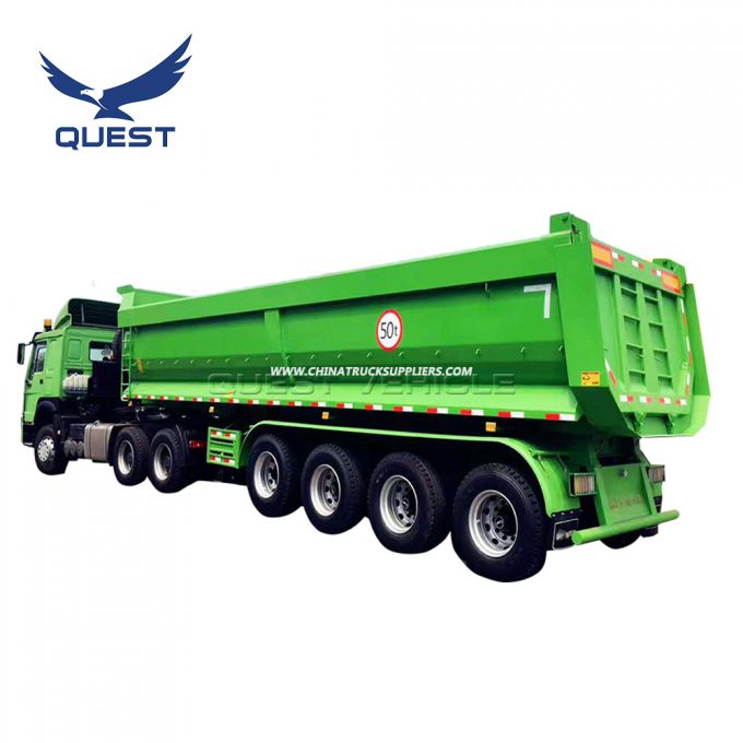 Ghana 80 Tons 4axles Dump Semi-Trailer Rear Tipper Truck Trailers 