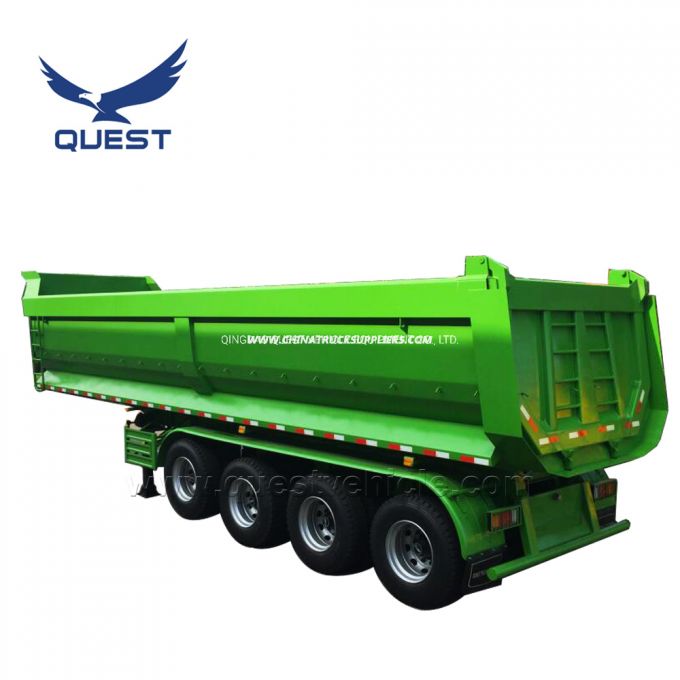 U Shape 4 Axles 80tons Limestone Dump Tipper Semi Trailer 