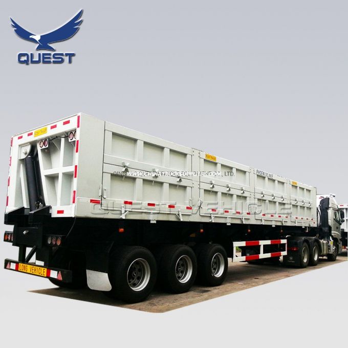 Quest 3 Axles 60cubic Meters Side Dump/Tipping Semi Trailer 