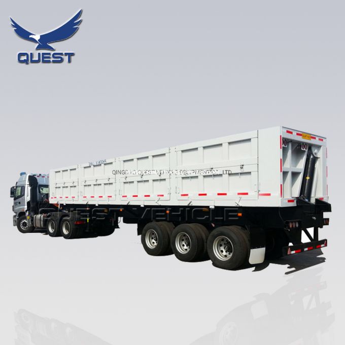 Hydraulic Semi-Trailer Dump Truck Side Tipper Dump Trailer for Sale Images 1