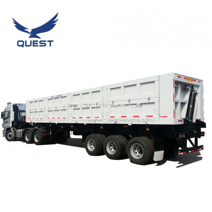 40cbm Steel Hydraulic Tipping Dump Side Tipper Truck Semi Trailer Images 1