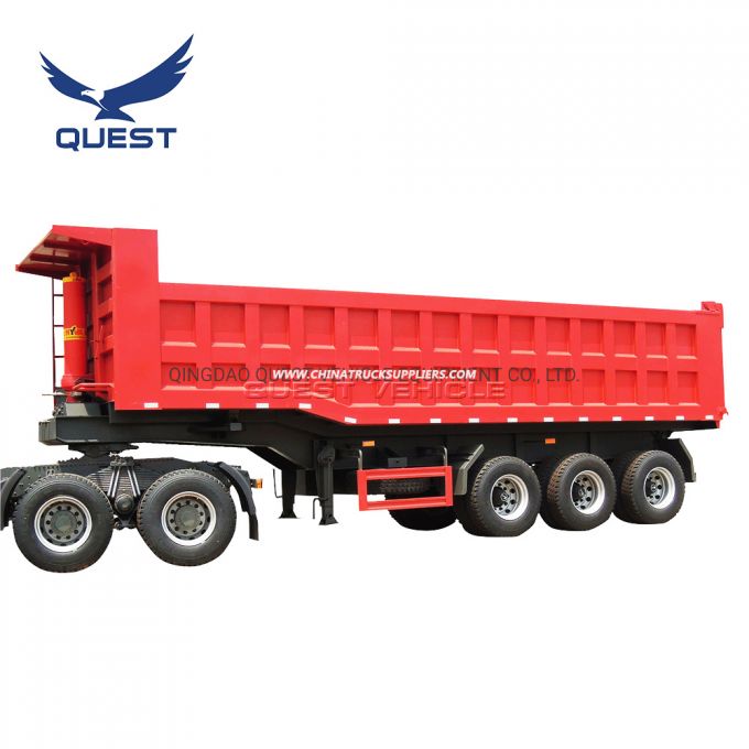 Quest High Strength 3axles Tipper Dumper Dump Truck Semi Trailer 