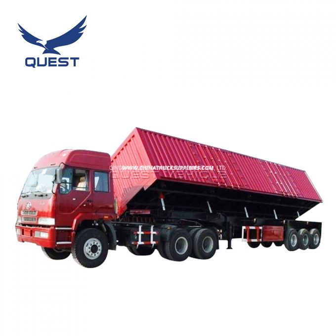 Heavy Duty 50ton 60ton Tipper Dump Truck Side Tipping Trailer 