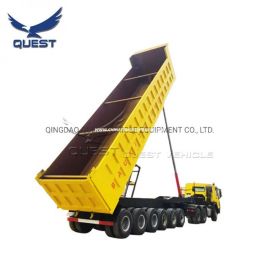 6axles 80-100tons Gravel Stone Transport Tipper Truck Dump Semi Trailer