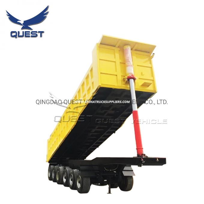 6 Axles Gravel Transport End Tipping Trailer Tipper Dump Truck Trailer 