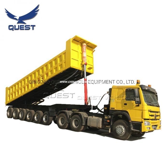 6 Axles 100 Ton Dump Tipper Semi Trailer Dumper Trailer 