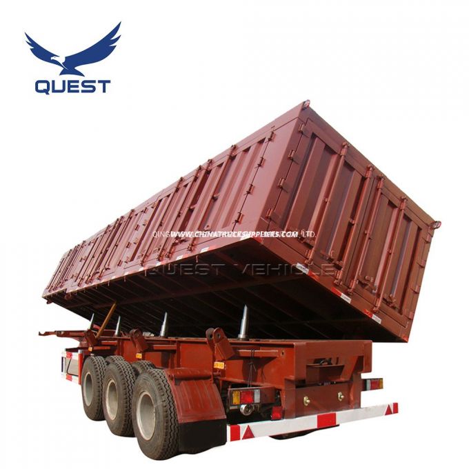 Quest 3 Axle Side Dump Tipper Semi Trailer for Sale 