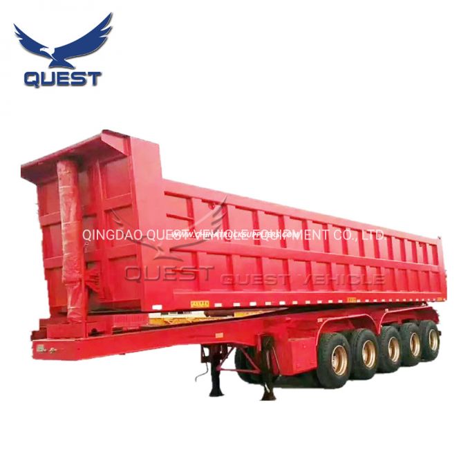 45cubic Meter Rear Tipper Trailer 5 Axles Dump Semi Trailer 