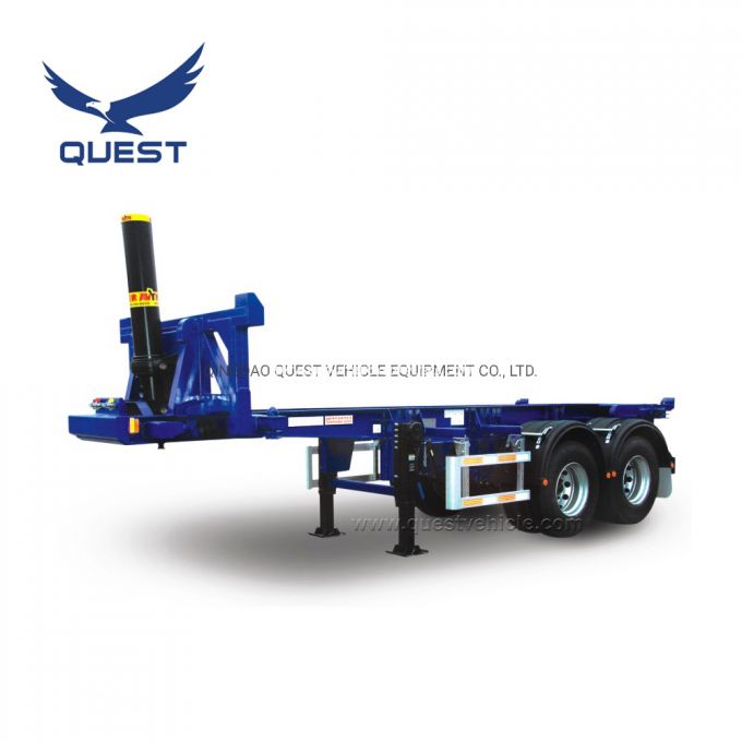 2axle 20FT 40FT Container Tipper Chassis Semi Trailer for Sale Images 1