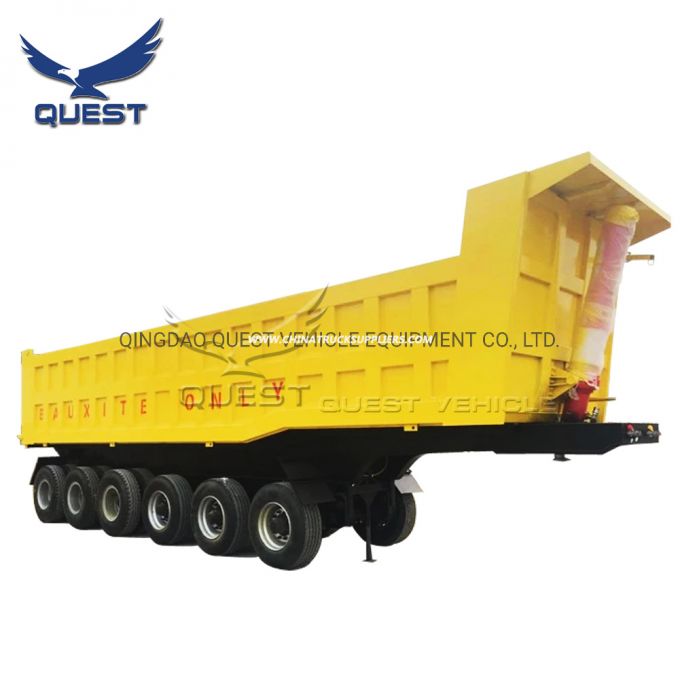 80-100tons Stone 6axle Front Lifting Dump Truck Trailer for Sale 