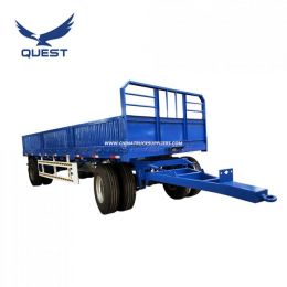 2 Axles Draw Bar Side Panel Cargo Full Trailer