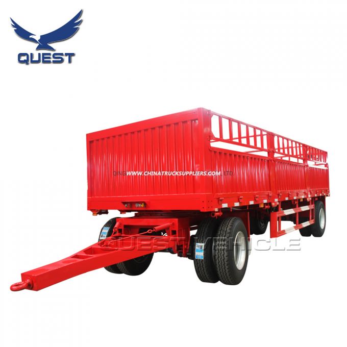 Quest 20FT Fence Livestock Cargo Animal Transport Drawbar Full Trailer 