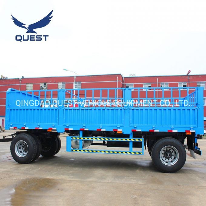 2axle 15ton Side Panel Cargo Drawbar Trailer Fence Full Trailer Images 1