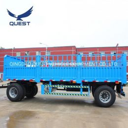 2axle 15ton Side Panel Cargo Drawbar Trailer Fence Full Trailer