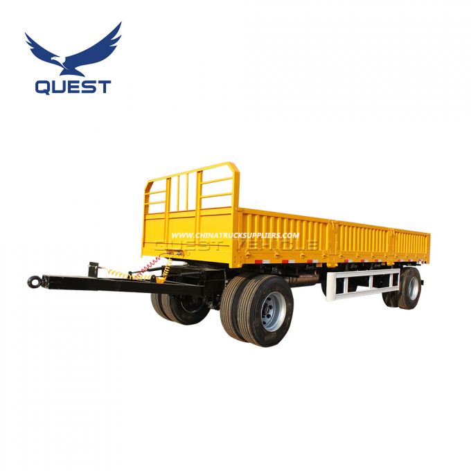 Drawbar 40tons Side Wall Cargo Full Trailer 