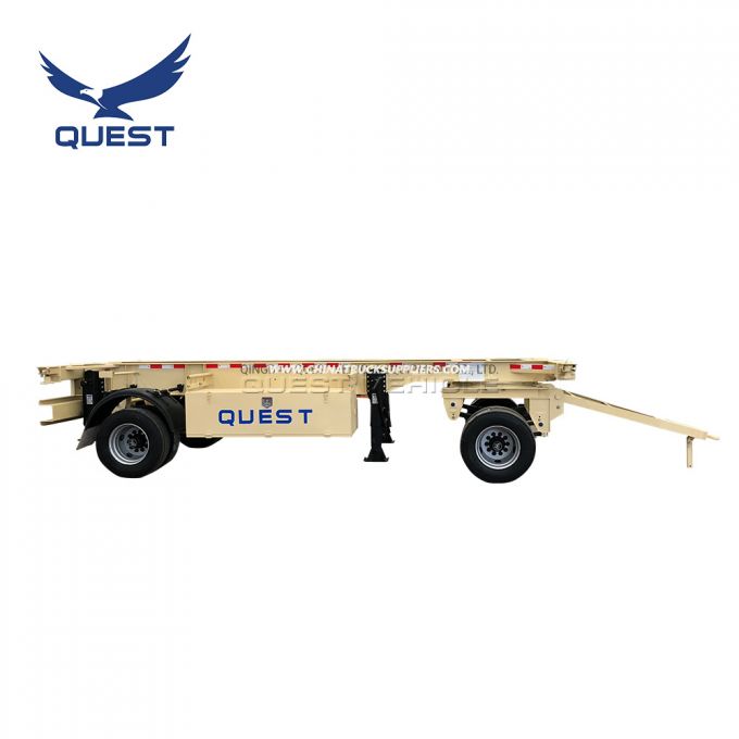 20feet 2 Axle Skeleton Full Trailer Container Drawbar Trailer 