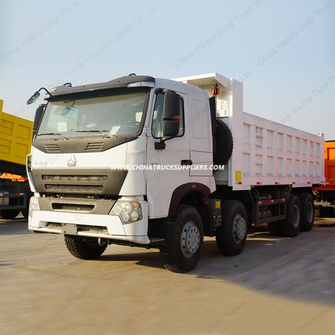 336HP Sinotruk HOWO A7 8X4 Front Lifting Style Mining Tipper / Dump Truck 