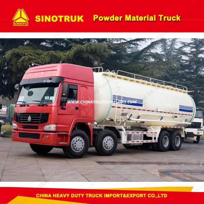 HOWO 8X4 Heavy Duty Bulk Cement Tank Truck Powder Material Truck 