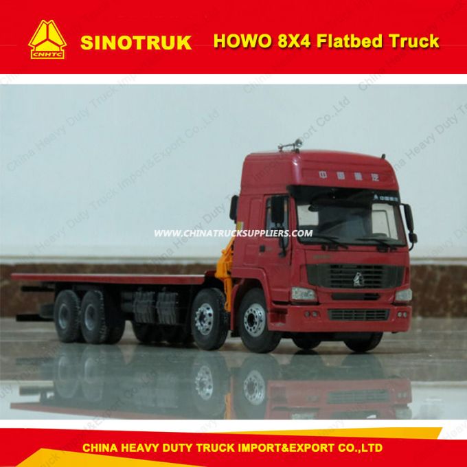 Sinotruk HOWO Brand 8X4 50 Tons Container Carry Flatbed Truck 