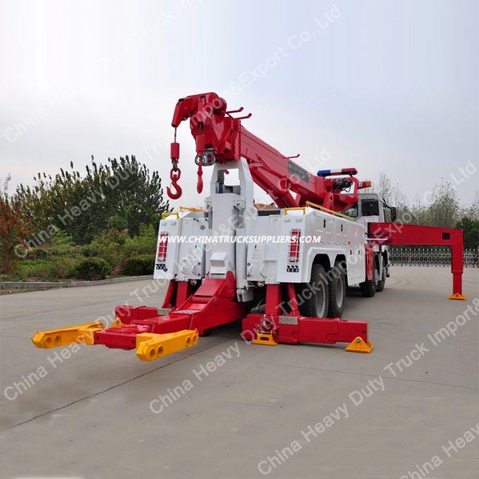 HOWO 8X4 50 Ton Heavy Recovery Road Wrecker Truck Images 1