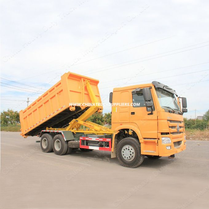 6*4 20 Ton 266HP Hydraulic Hook Arm Garbage Truck 