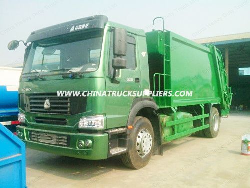 HOWO Rear Loading 12-18m3 Compression Garbage Truck Images 1