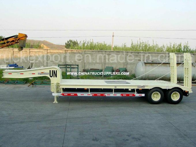 Double Axles Low Bed Semi Trailer for Sale 