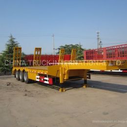 China Lowboy Lowbed 3 Axle 80 Ton Heavy Duty Gooseneck Semi Trailers for Excavator Transport