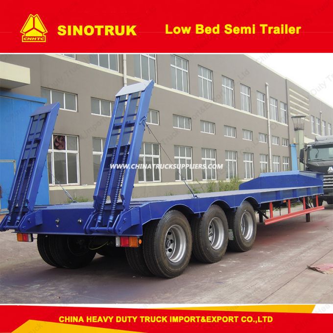 3axles 40-60 Foot Lowboy and Low Bed Semi Trailer 