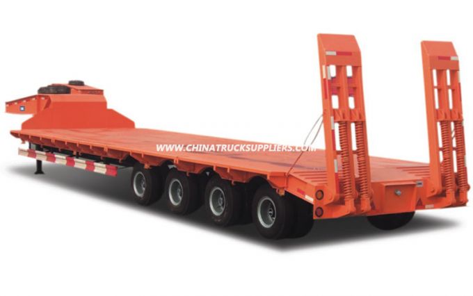 3 Axles 50-80 Tons Low Bed Semi-Trailer Truck for Sale 