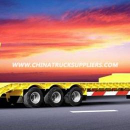 3 Axles Gooseneck Low Bed Semi Trailer 50-80t Lading Capacity