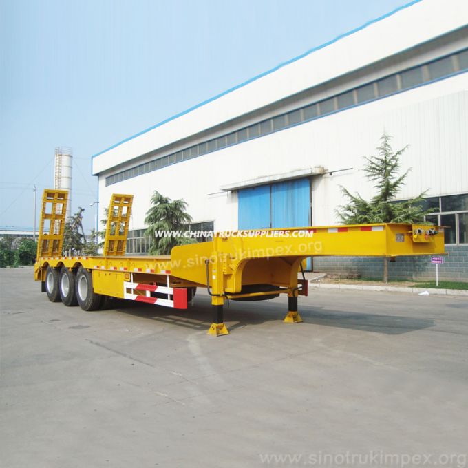 3 Axles 13m Length 60tons Gooseneck Lowbed Semi Trailer Lowboy Trailer 