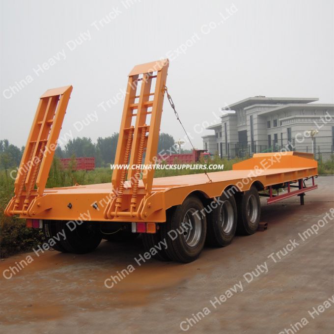 Machinery Transporting 50 Tons Low Bed Semi-Trailer 