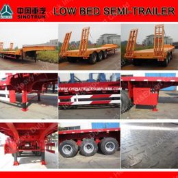 3 Axles Flatbed Trailer for Tractor 60 Tons
