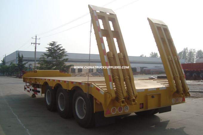 3-5 Axles 50-80tons Extendable Low Bed Semi Truck Trailer 