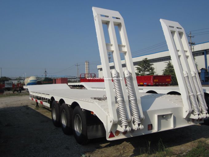 3 Axles 60tons Gooseneck Lowbed Semi Trailer Lowboy Trailer 