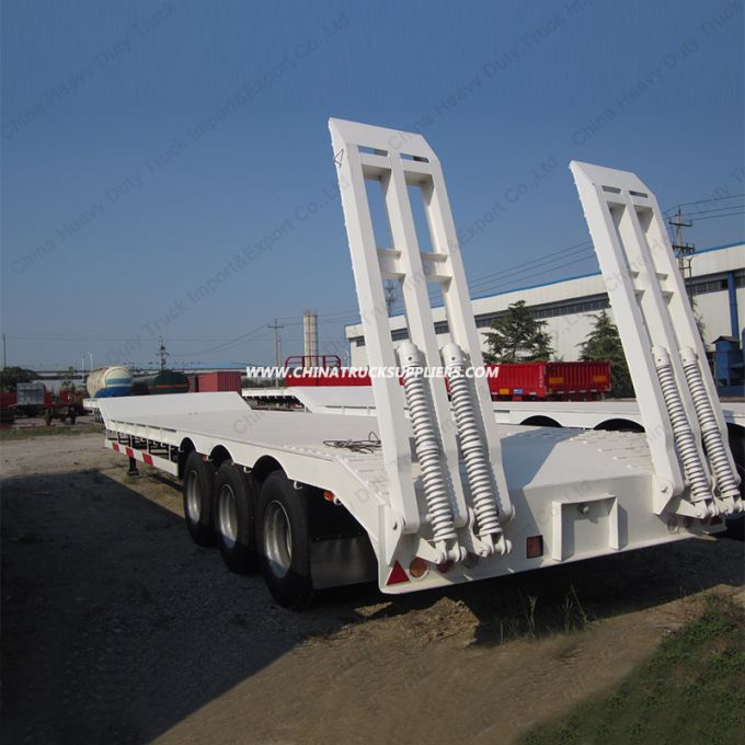 Heavy Duty Truck Low Bed Semi Trailer with 3 Axles 