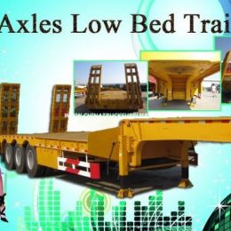 3 Axles 50-90 Ton Low Bed Cargo Truck Semi Trailer