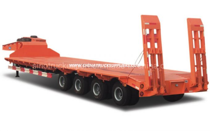 4 Axles Low Bed Semi-Trailer Cargo Truck 