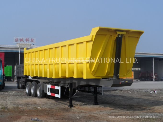 Leaf Spring Suspension 60tons HOWO Transportation Tipper Semi Trailer Price 