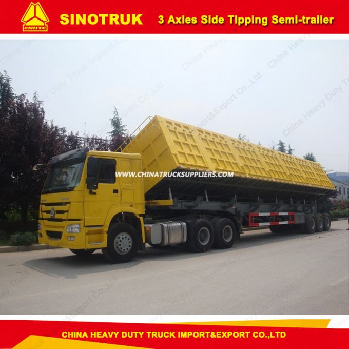 Tri-Axles 80 Tons Side Dump/Tipper Semi Trailer 